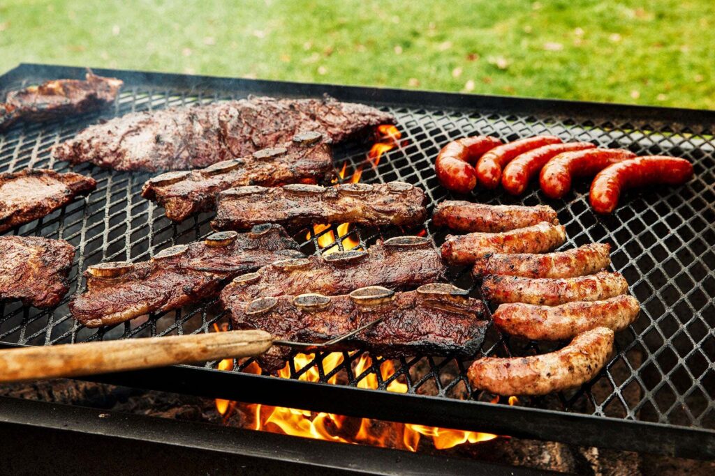 Traditional Argentine asado barbecue dining in Buenos Aires.