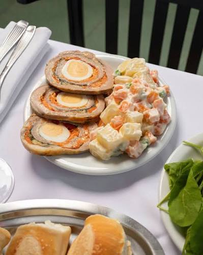 Traditional Argentine matambre with rusa in Buenos Aires.